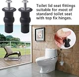 Mclcvp7re 4 Pack Universal Toilet Seat Screws Hinges Bolts Fittings Black view 7