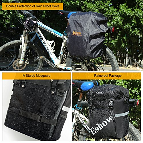 Eshow Waterproof Single Rear Bicycle Pannier Adjustable Hooks with Handle Strap Bag