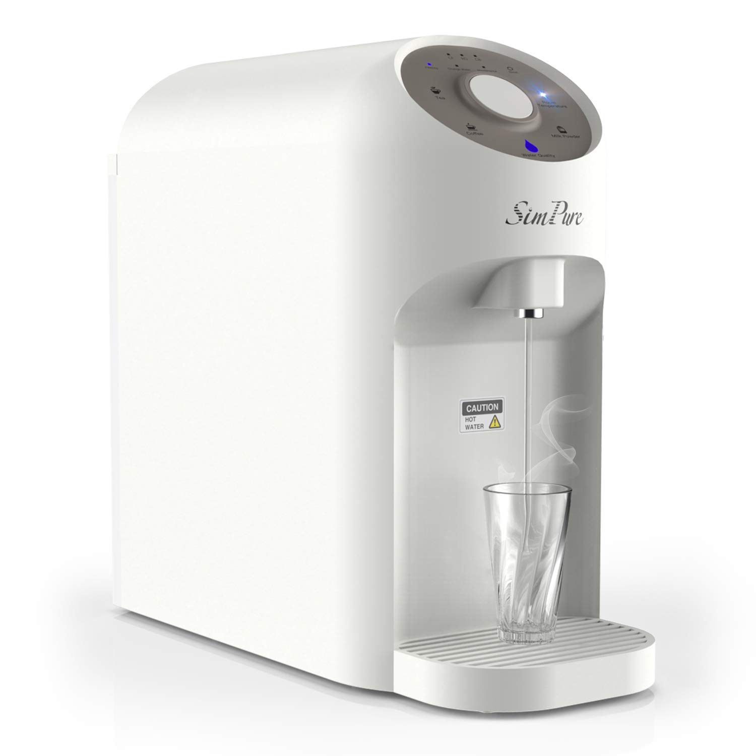 SimPure Y5 Instant Hot Reverse Osmosis Water Filtration System - 4 Stage Countertop RO Water Filter - Bottleless Water Dispenser with 4 Temperature Settings - 5:1 Drain Ratio (Installation Free): Industrial & Scientific