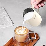 Dailyart 12oz Milk Frothing Jug 304 Stainless Steel Latte Art Pen Cream White view 5