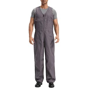 SUSHIMIAN Sleeveless Coveralls for Men Mechanic Overalls for Work Multi-Functional Workwear Cargo Jumpsuit