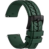 WOCCI Watch Bands, FKM Rubber (Not Silicone), Replacement Straps for Men and Women, Quick Release, Compatible Watch Lug Width 20mm 22mm