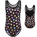 BAOHULU Girls One Piece Gymnastics Leotards-Sparkle Galaxy Butterfly Snowman Print (Tag.No 10A (Recommended Age 9-10 Years), Black)
