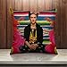 Cushion Cover Beautiful Women With Colorful Flowers Black Cat Pillowcase 17 x 17 Inches Woven Pillow Covers Cotton Polyester Home Decor Cushion Cover for Sofa (s9)