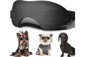 NICERINC PET Small Dog Sunglasses, Dog Goggles with Adjustable Strap, UV Protection, Winproof, Snowproof
