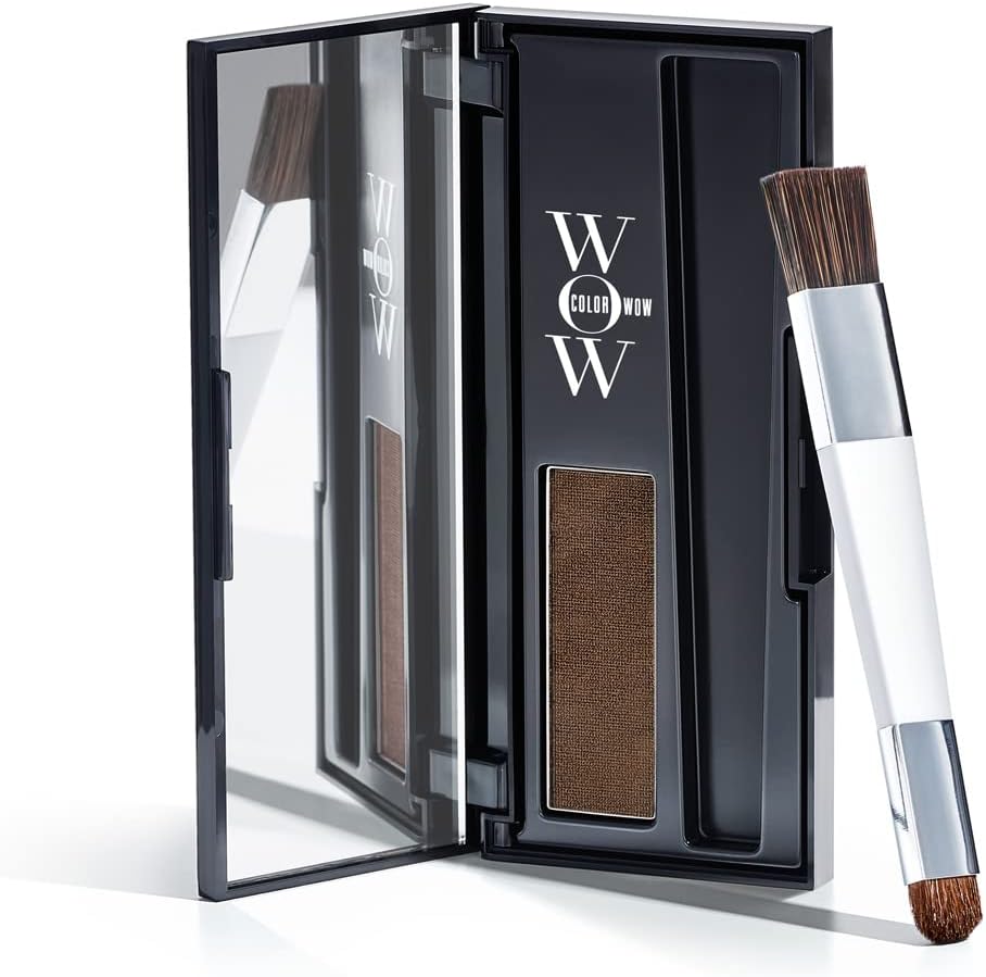 COLOR WOW Root Cover Up Powder Medium Brown Grey Coverage Fuller Hairline Sweat