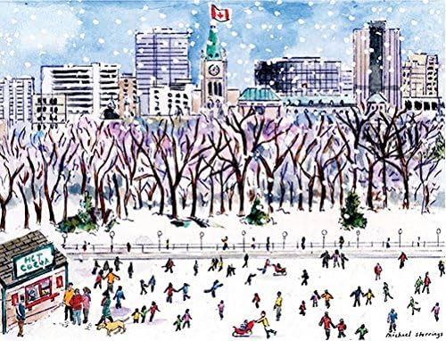 Michael Storrings Canadian Skaters Embellished Holiday Notecards