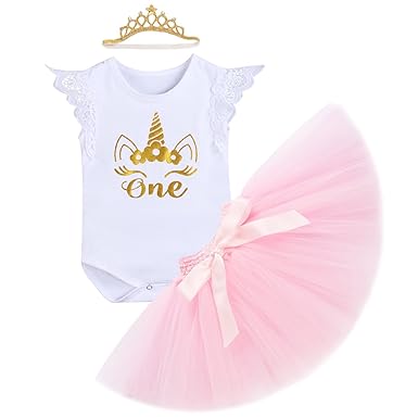 Amazon Com First Birthday Party Baby Girl Outfits Unicorn Romper