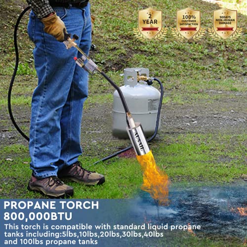 Propane Torch Weed Burner,Blow Torch,Heavy Duty,High Output 800,000 BTU