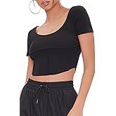 Forever 21 Women's Ribbed Inverted-Seam Crop Top
