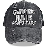 MANMESH HATT Camping Hair Don't Care Hat, Vintage Washed Distressed Mesh Baseball Cap