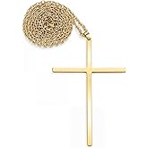 Kigeli 6 Pcs Pectoral Cross Clergy Halloween Cosplay Necklace | 3.5'' with 32'' Chain Alloy Priest Christian Cross Pendant Jewelry Easter Basket Gifts Set for Men Woman Coser