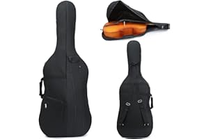 ALEEMIN Cello Case Soft Padded for Cello 1/4, Cello Travel Gig Bag with Multiple Pockets, Thick Padded Cello Gig Bag with Adjustable Shoulder Straps & Handle