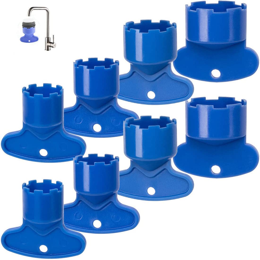 RMTCEG Faucet Aerator Tap Key Removal Wrench Tool,8 Pack Cache Aerator Replacement,Cache Faucet Aerator Key Removal Wrench Tool for Sink Tap(16.5mm 18.5mm 21.5mm 24mm)