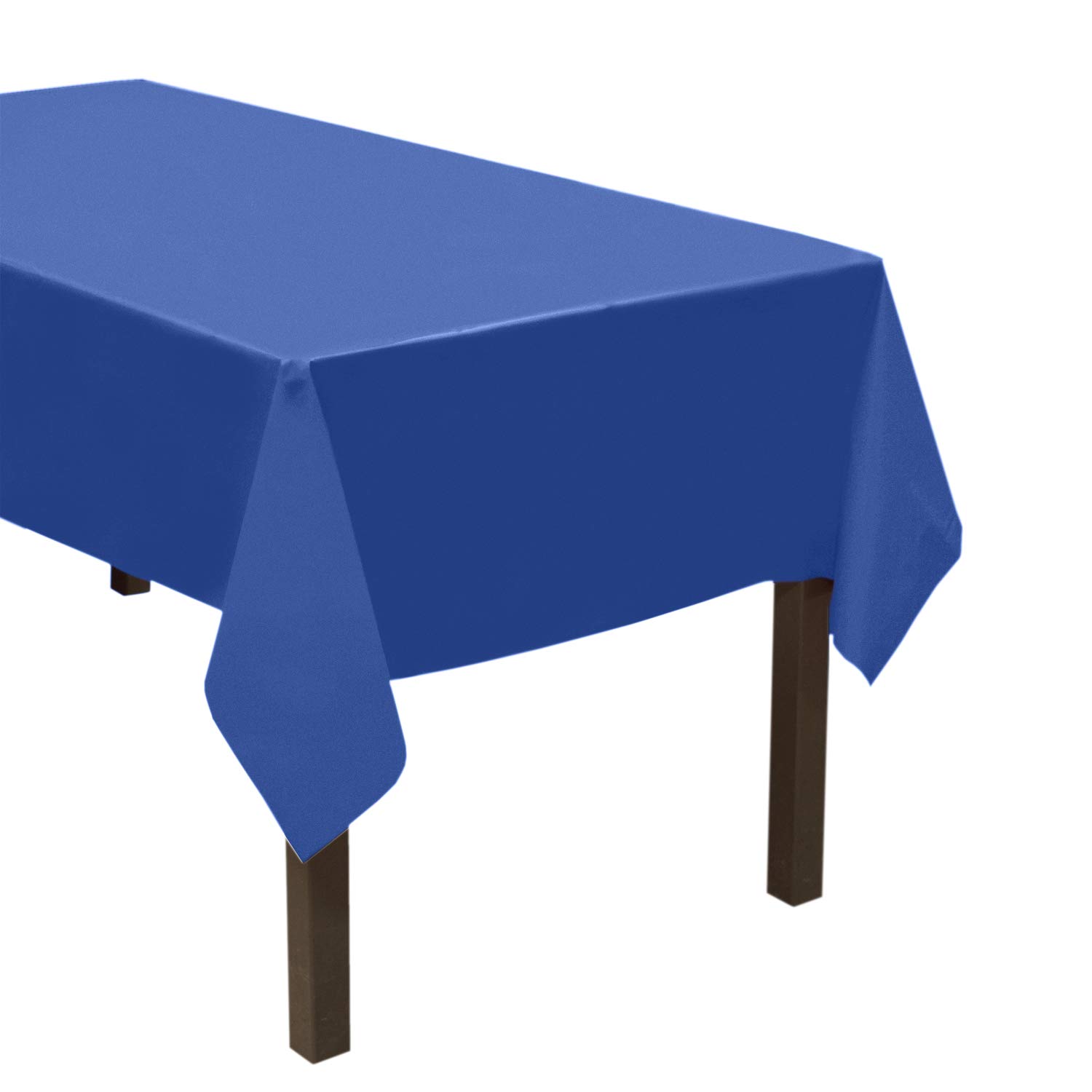 Party Essentials Heavy Duty Plastic Table Cover Available in 44 Colors, 54" x 108", Royal Blue