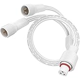 Norward Y-Splitter Extension Cable for Govee Permanent Outdoor Lights Pro,IP68 Waterproof Cord Compatible with Govee Light Extension H706A H706B H706C H806A H806B H806C(1 Female to 2 Male)
