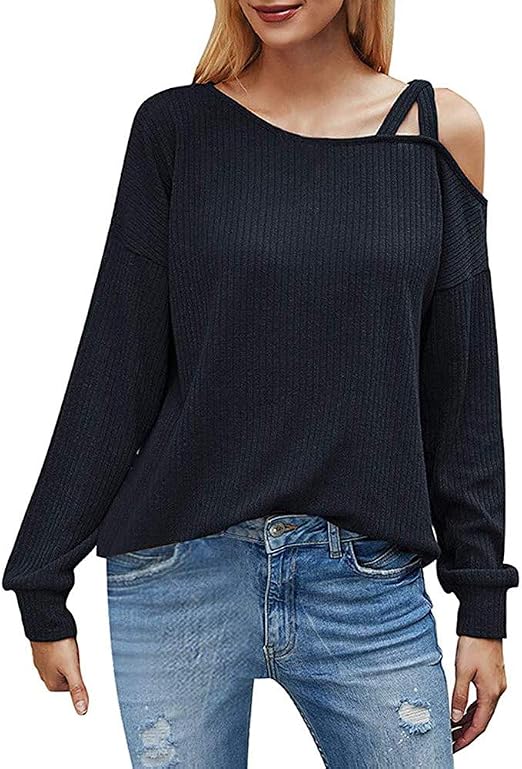 Pull Élégant Femme Jescakoo à Manches Longues - Boutons Symétriques, Confort Doux
