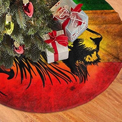 Aswr852 Lion Of Jamaica Reggae Christmas Tree Decorations Skirt