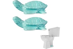 Wanmu 2PCS Toilet Bolt Covers, Lovely Cat Toilet Bolts Screw Caps, White Ceramic Floor Bowl Knob Caps, Fun Animal Shape Bathroom Decorative Accessories to Prevent Rusting (Turtle)