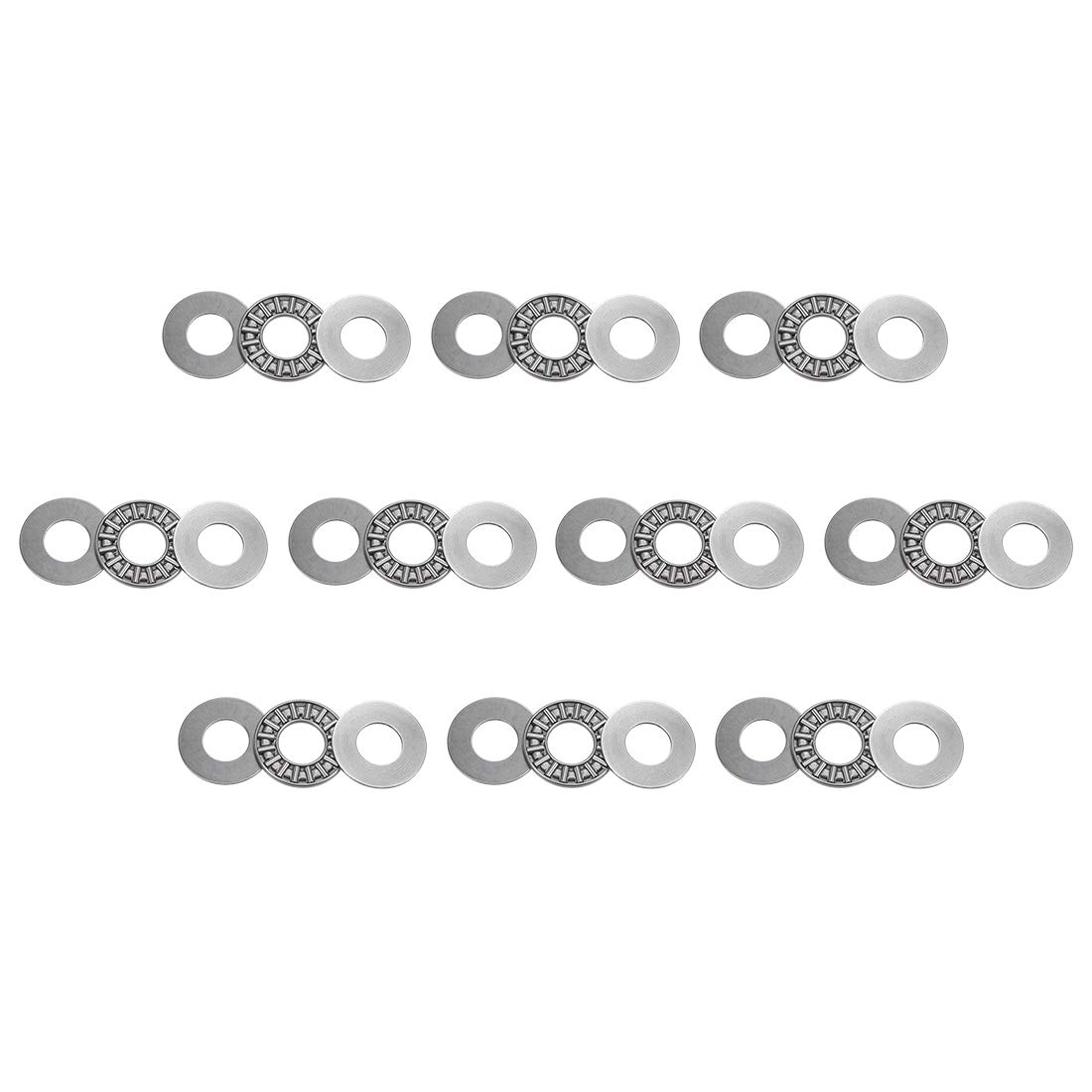 sourcing map AXK1226 Thrust Needle Roller Bearings with Washers 12mm Bore 26mm OD 2mm Width 10pcs