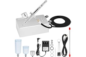 Ovaga 55PSI Ultra-Silent Airbrush Kit, Dual-Action Multi-Function Airbrush Set with Compressor for Painting Portable Air Brus
