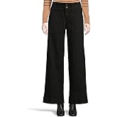 Liverpool Womens Mid-Rise Utility Patch Pocket Wide Leg Pants