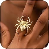 Nojess Halloween Spider Open Rings for Women Men Punk Spider Adjustable Statement Ring Y2k Fashion Minimalist Halloween Jewelry