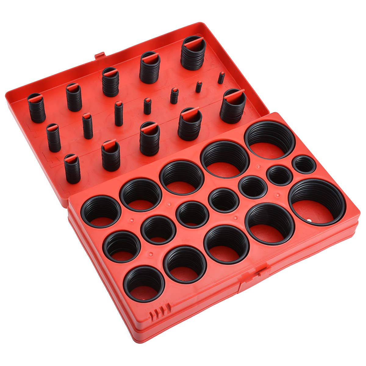 KATUR Universal O-Ring Assortment, 419Pcs Metric Set, 32 Sizes 3-50mm Diameter, Black Rubber O-Rings for Plumbing, Automotive, General Repair