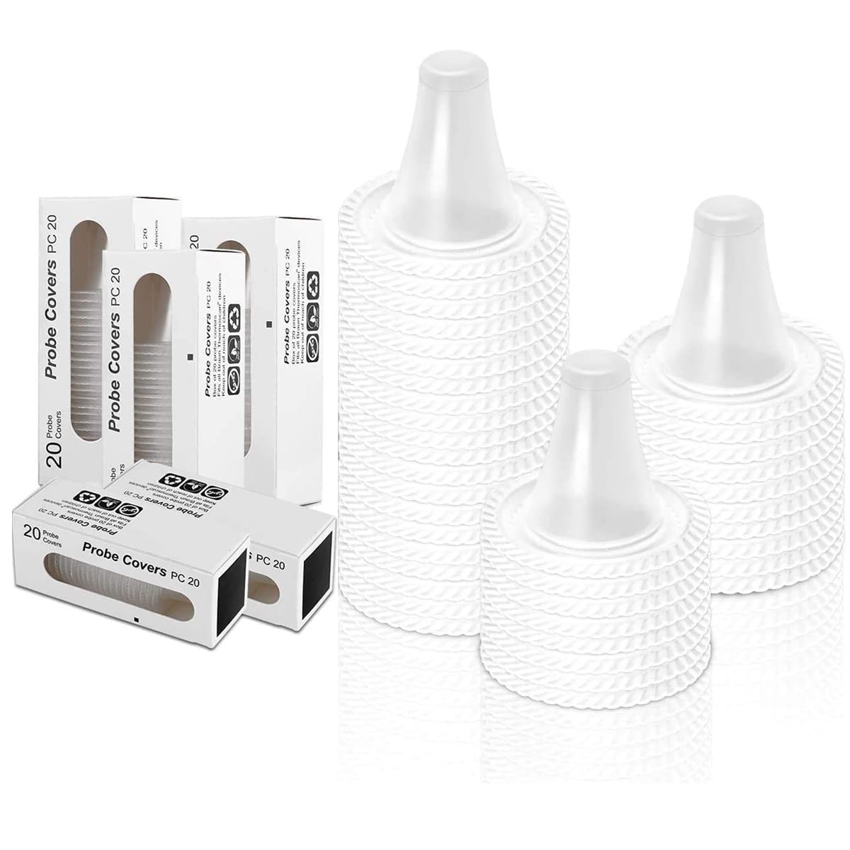 200 Pack Ear Thermometer Probe Covers - Replacement Tips, Lens Filters, Refill Caps for All Braun Models Digital Thermometers - Disposable