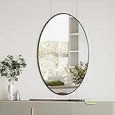 Koonmi Black Oval Bathroom Mirror, 20"x28" Bathroom Vanity Mirror, Oval Mirror for Bedroom Living Room Entryway, Hangs Horizo