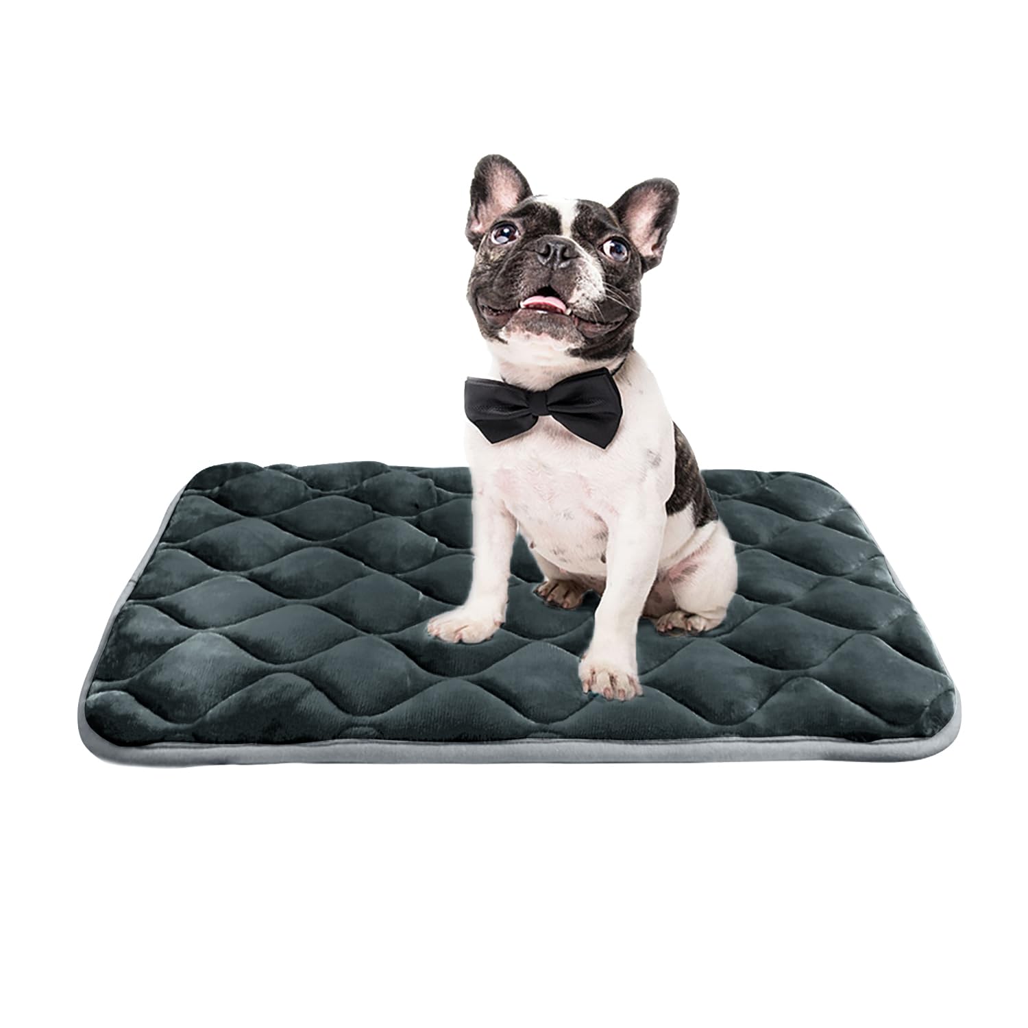 Dog Crate mat ,Dog Bed Mat ,Dog Mattress with Anti-Slip Bottom for Pet Cats ,Dogs (91×58 cm (Pack of 1), Sliver Gray)