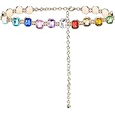 Giomos Chain Belt for Women Fashion - Y2K Rhinestone Waist Chain, Decorative Belt for Dresses, Jeans, Festival Looks, Gold, SquareShape