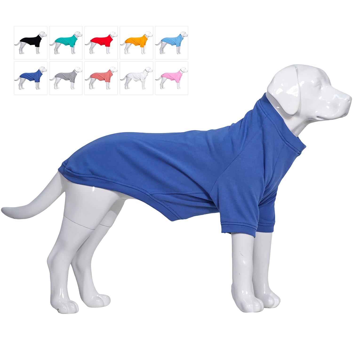 Lovelonglong Dog Pullover Sweatshirt Autumn Winter Cold Weather Dog T-Shirts for Small Medium Large Size Dogs Toy Poodle Clothes Blue M