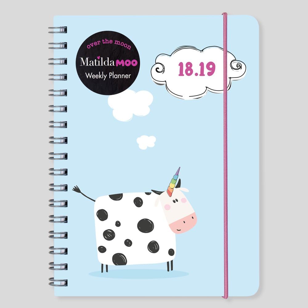 Matilda MOO 2018-19 A6 Weekly Polyprop Mid Year Diary - Moonicorn