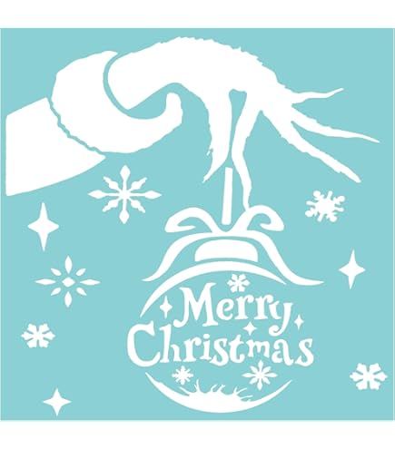 Christmas Silk Screen Stencils - 12 Designs 3x3 Inch On 11x8.5 Sheet