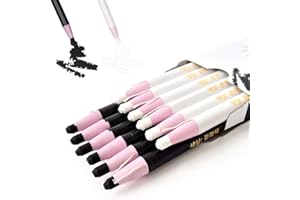 COELO Korea Glass Markers Grease Pencils (12Pack) | Peel-off Type Assorted Color | Multi-surface Wax Marker for Marking Wood Paper Fabric Plastic Glass Viny Checking China Markers (White 6P+Black 6P)