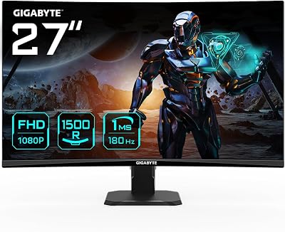 Gigabyte GS27FC 27 Inch FHD Curved Gaming Monitor 180Hz 1ms VA HDR Ready