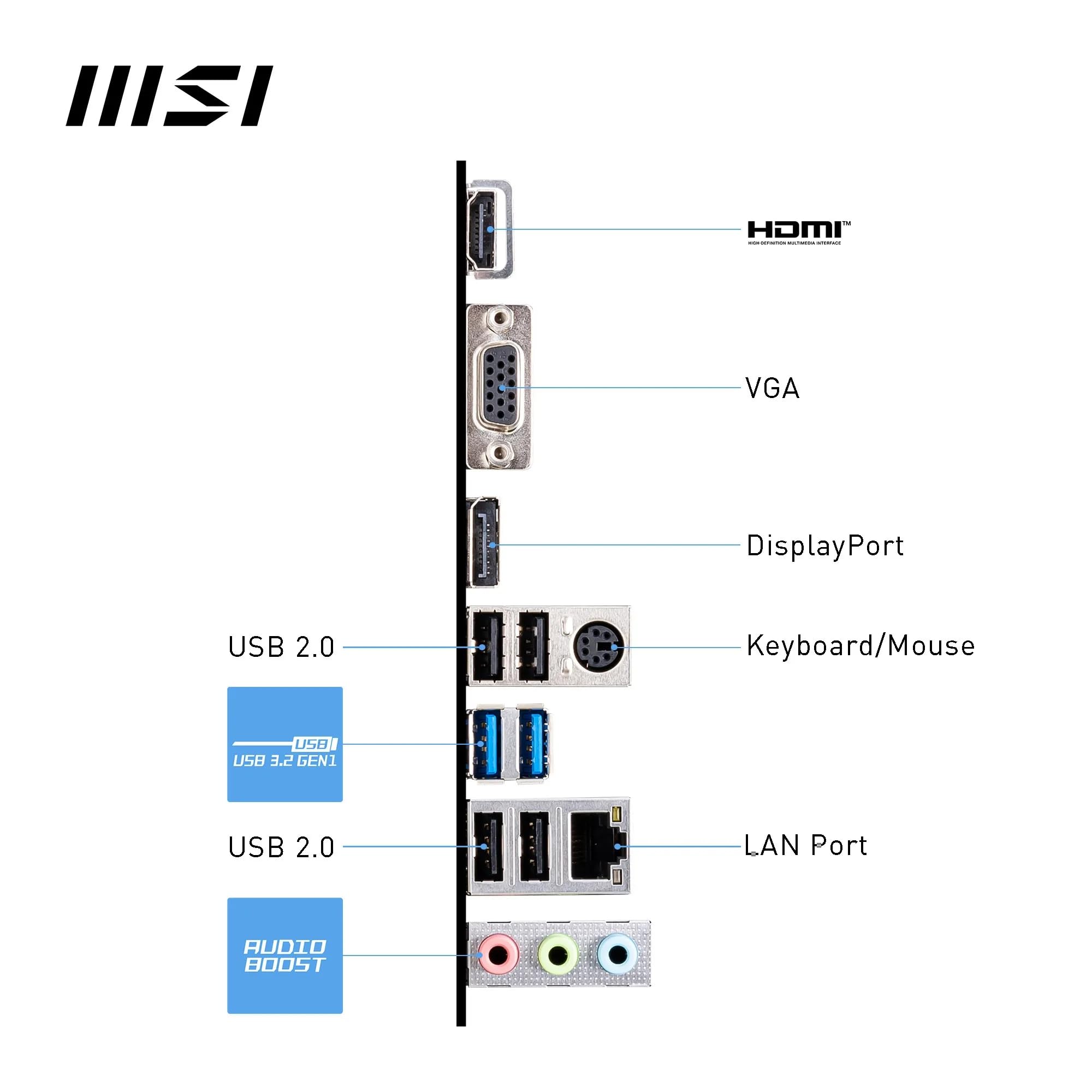msi PRO H610M-G WiFi Motherboard, Micro-ATX - Supports Intel Core 14th, 13th and 12th Gen Processors, LGA 1700 - DDR5 Memory Boost 5600MHz/MAX, PCIe 4.0 x16 Slot, M.2 Gen3 Slot, Wi-Fi 6E, BT 5.3