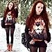 Womens Girls T-shirt 3d Animal Lion Print Long Sleeve Fleece Blouse Tops Tees