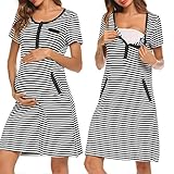 Pagacat Nursing Nightgown Motherhood Maternity Sleepwear Loose Women Feeding Nighties for Hospital S-XXL