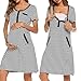 Pagacat Nursing Nightgown Motherhood Maternity Sleepwear Loose Women Feeding Nighties for Hospital S-XXL