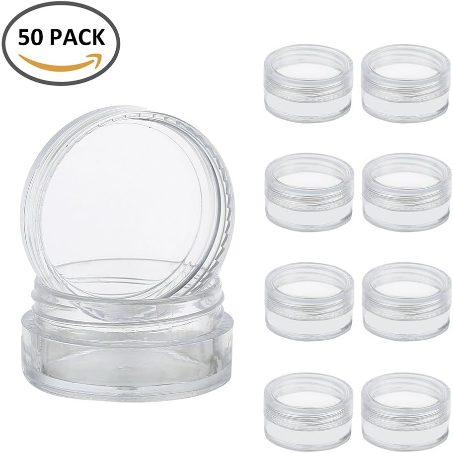 Wrighteu Pot Home Jar Empty Clear Plastic Makeup Cosmetic Bottle Reusable Cream Sample – Eyeshadow Powder