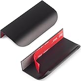 RVPEKUPE 5-Pack Adhesive Edge Finger Pulls for Cabinets No Drill Hidden Drawer Pulls Flat Stick On Cabinet Handles (Matte Black, 3.15" Length)