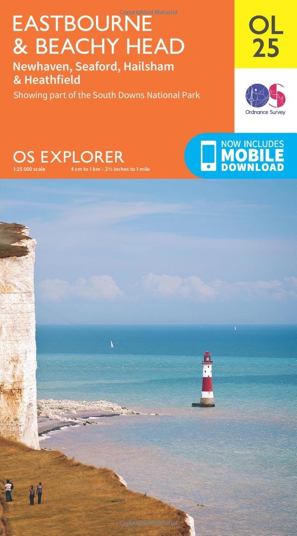 Eastbourne & Beachy Head Map | Newhaven, Seaford, Hailsham & Heathfield | Ordnance Survey | OS Explorer Map OL25 | England | Walks | Hiking | Maps | Adventure