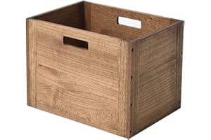 KIRIGEN Stackable Wood Storage Cube/Basket/Bins Organizer for Home Books Clothes Toy Modular Open Cubby Storage System - Office Cubical Bookcase Closet Shelves C26-DBR