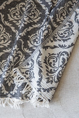 Mebien Renaissance Design pestamal bath pools spas beaches gyms saunas towel multi purpose throw to your couch sofa bed picnic for baby women man 100% cotton (Black)