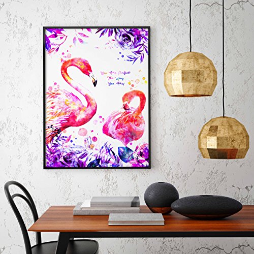 Uhomate-Hawaiian-Pink-Flamingos-The-Flamingos-Home-Canvas-Prints-Wall-Art-Inspirational-Quotes-Wall-Decor-Living-Room-Bedroom-Bathroom-Artwork-C085-8X10