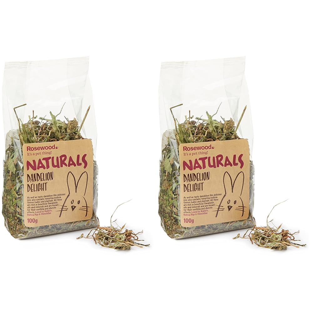 Rosewood Naturals Dandelion Delight, Rabbit Treats & Small Animal Treats, 100g (Pack of 2)