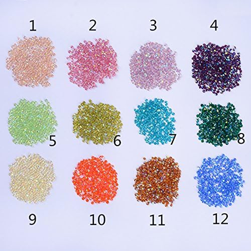 300Pcs/bag 1.2mm Shinning Micro Rhinestone Sharp Bottom Micro Colorful Diamonds Mini 3D Nail Art Rhinestone Decorations
