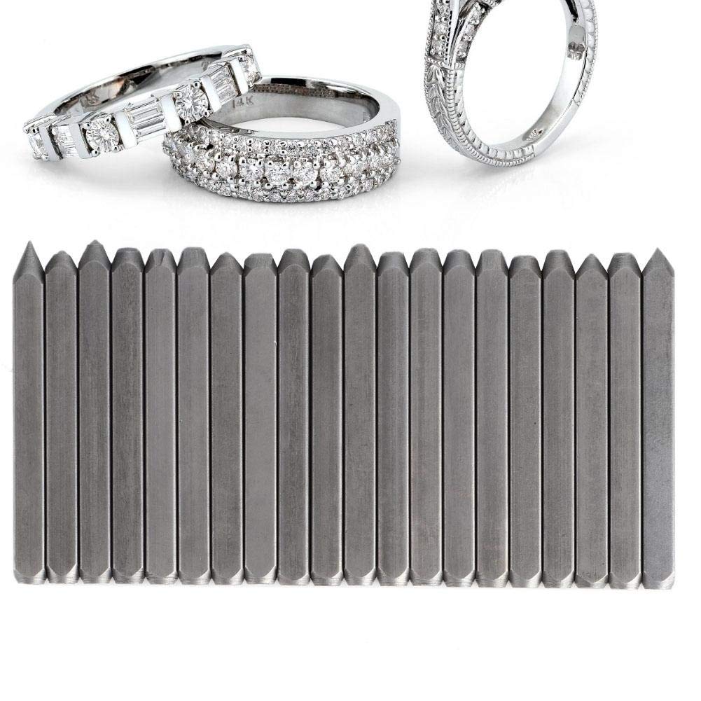 Metal Jewelry Anvil Chisel,Jewelry Punch Stamp Mold,Metal Anvil Chisel,Punch Stamp Mold,Anvil Chisel Equipment Kit for Jewelry Processing Making Carving Tools+Professional Jewelry Carving Tools(20pcs)